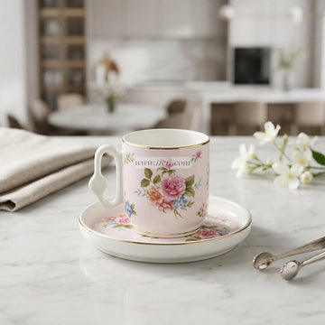 6 Pcs Ceramic Tea Cup & Saucer Set OMR2341