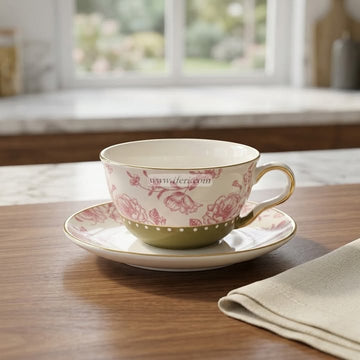 Single Piece Ceramic Tea & Coffee Cup with Saucer Set OMR2293