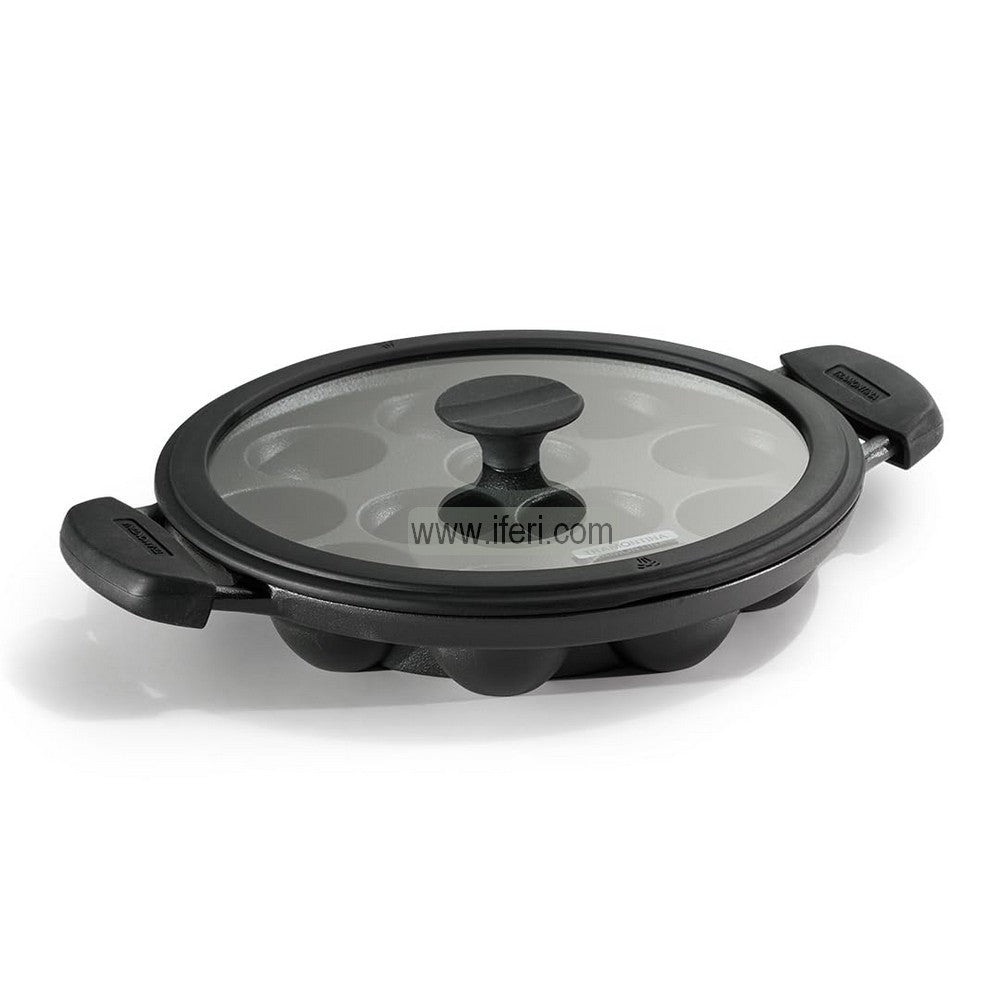 26cm Tramontina Titanex Cast Iron Paniyaram / Appe Pan, Pitha Ful, Pitha Mold with Lid ALM6962