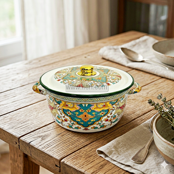 28cm Enamel Casserole, Cookware with Lid TG10899