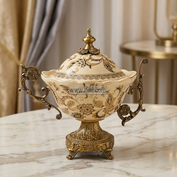 11.5 Inch Exclusive Ceramic Candy Box, Candy Pot with Stand RY3567