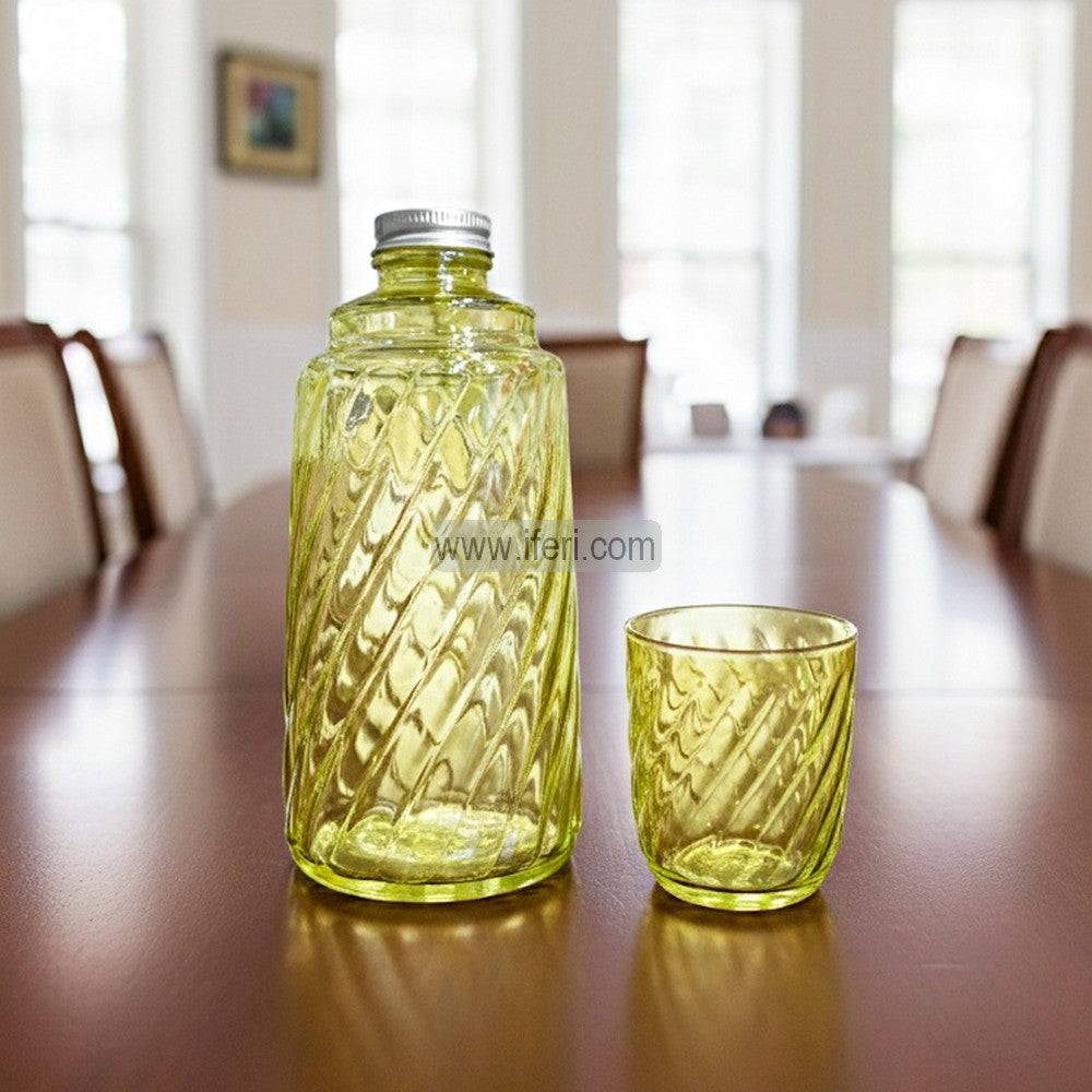 1000ml Glass Water, Juice Bottle / Pitcher with Glass UNQ0451