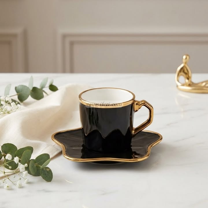 Single Piece Ceramic Tea & Coffee Cup with Saucer Set OMR2354
