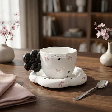 Single Piece Ceramic Tea & Coffee Cup with Saucer Set OMR2296