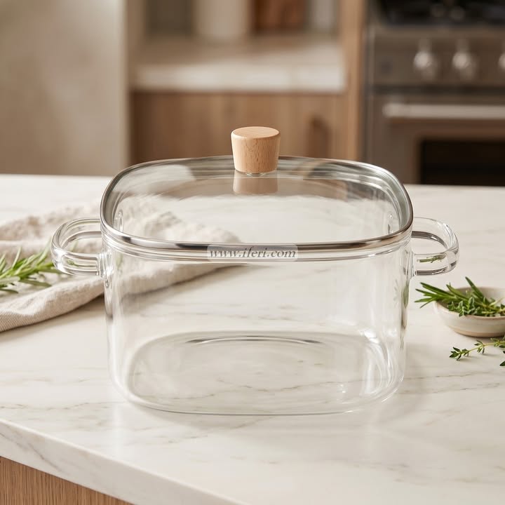 4 Liter Heat Resistant Borosilicate Glass Cooking Pot OMR2290
