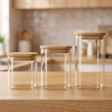 3 Pcs Airtight Glass Cookie Jar / Spice Jar Set TB1849