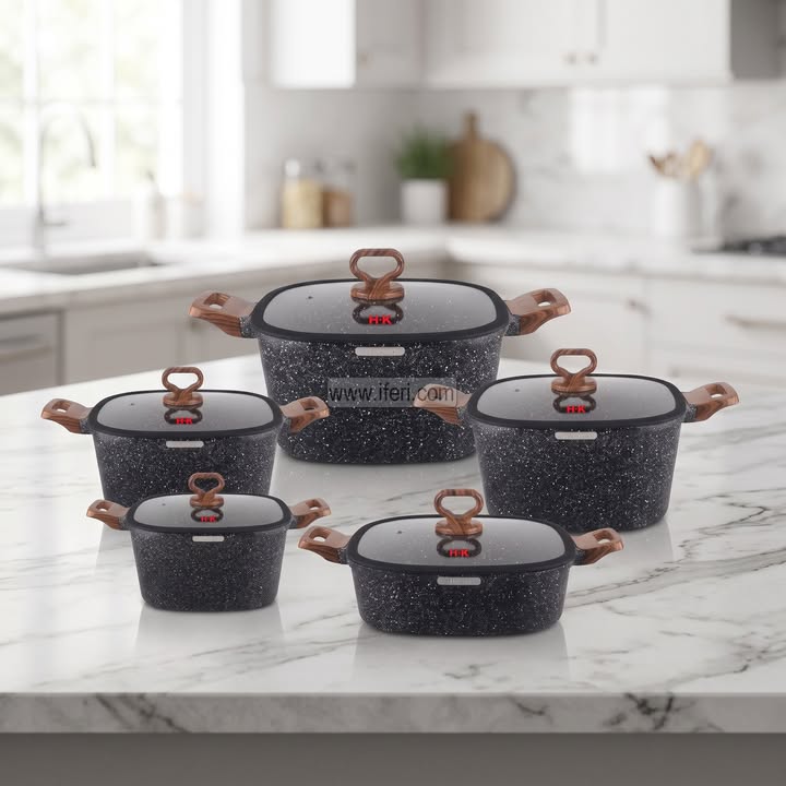 HK Die Cast Granite Non-Stick 5 Pcs Cookware Set AZM052