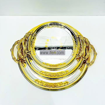 3 Pcs Exclusive Round Metal Serving Tray TG4980