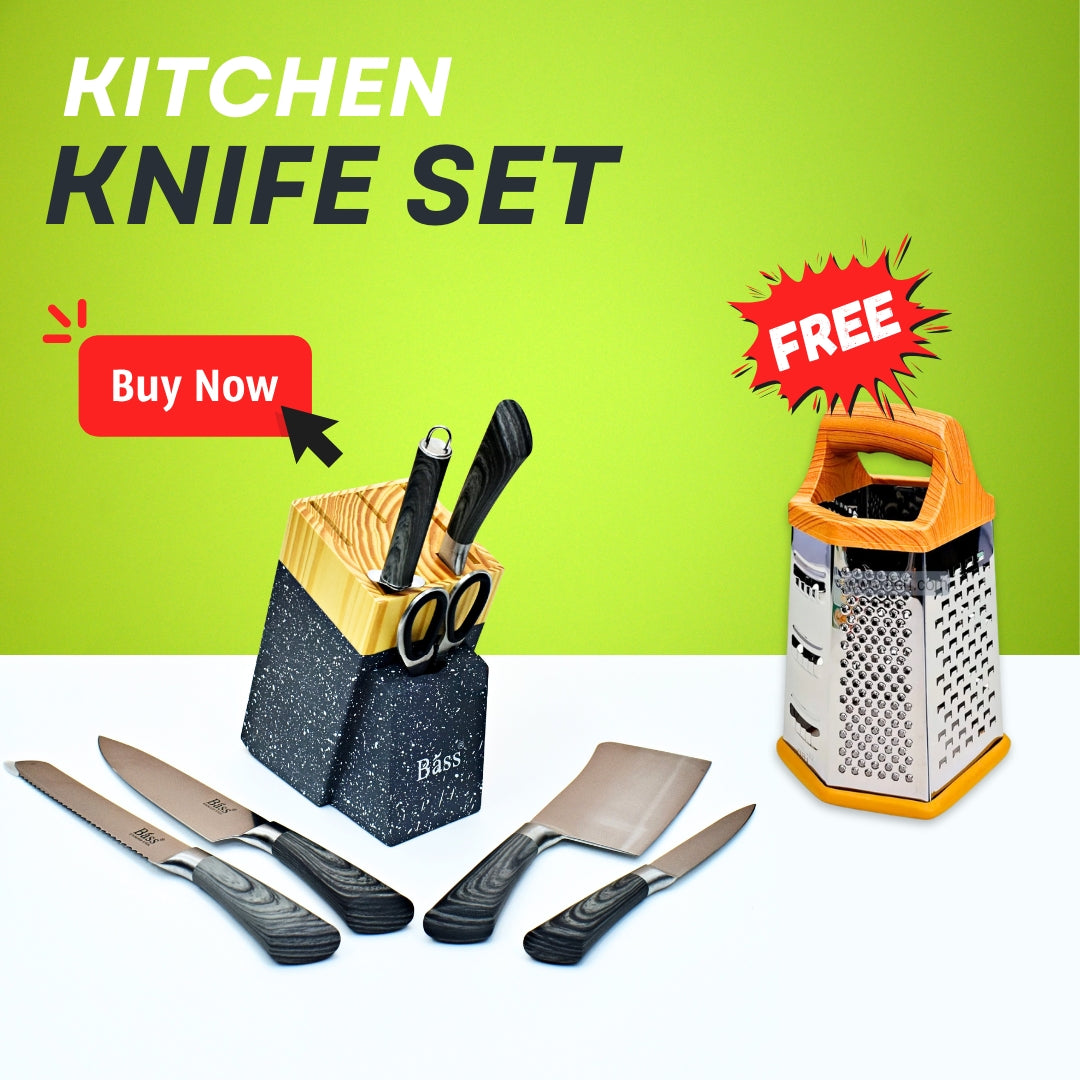 7 Pcs Kitchen Knife Set with Wooden Holder TB8814