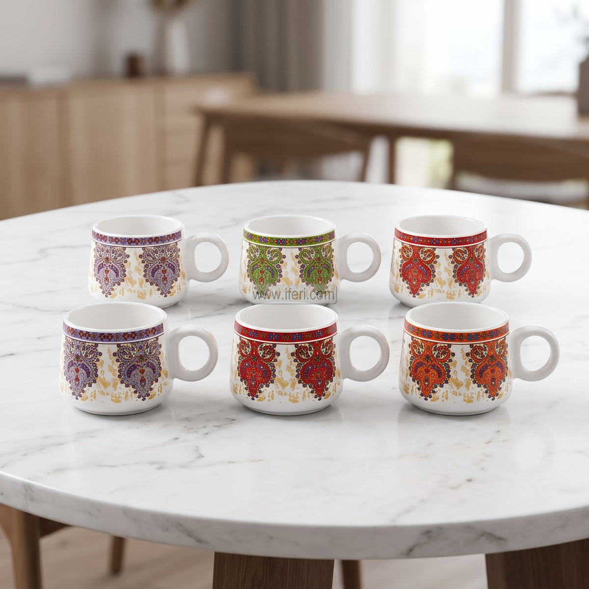 6 Pcs Exclusive Design Ceramic Tea Cup Set CK4032