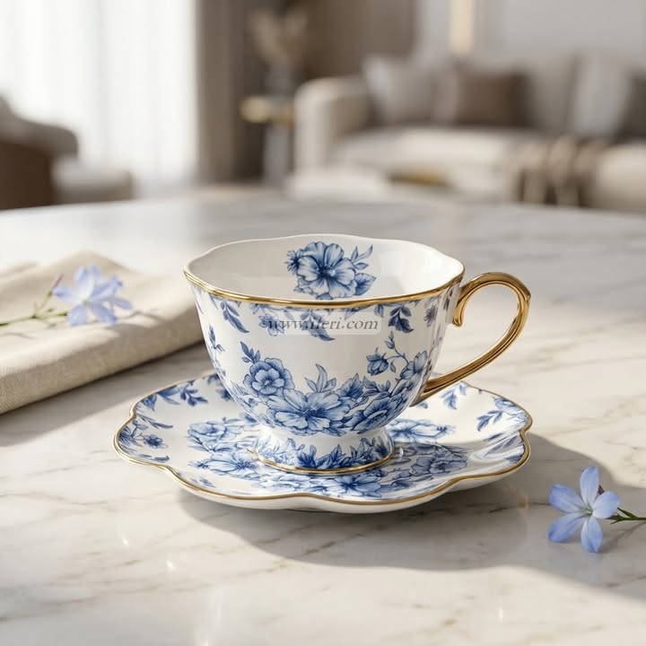 6 Pcs Ceramic Tea Cup & Saucer Set OMR2340