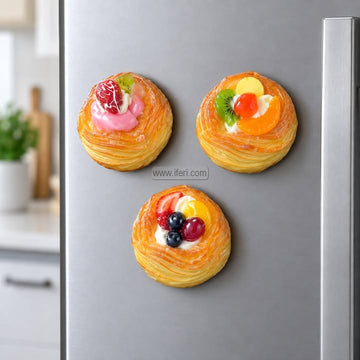 3 Pcs Multidesign Cup Fruit Tart Fridge Magnet Set GA2072