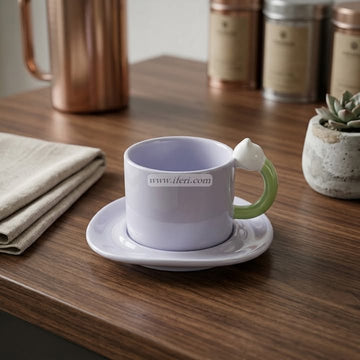 Single Piece Ceramic Tea & Coffee Cup with Saucer Set OMR2302
