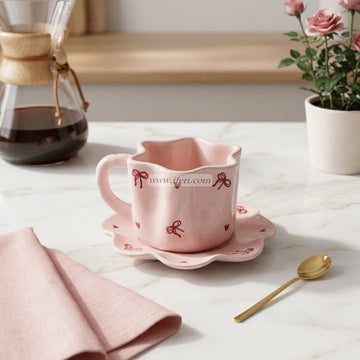 Single Piece Ceramic Tea & Coffee Cup with Saucer Set OMR2408
