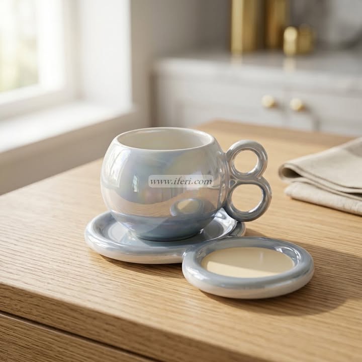 Single Piece Ceramic Tea & Coffee Cup with Saucer Set OMR2327