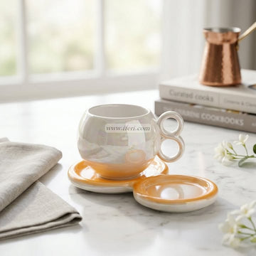 Single Piece Ceramic Tea & Coffee Cup with Saucer Set OMR2326