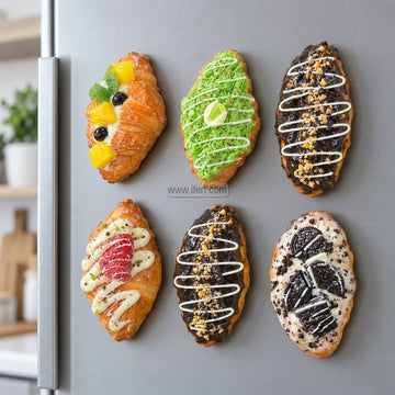 6 Pcs Multidesign Croissant Pastry Fridge Magnet Set GA2078