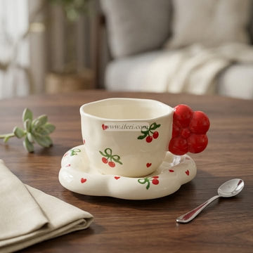 Single Piece Ceramic Tea & Coffee Cup with Saucer Set OMR2297