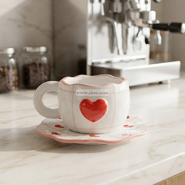 Single Piece Ceramic Tea & Coffee Cup with Saucer Set OMR2394