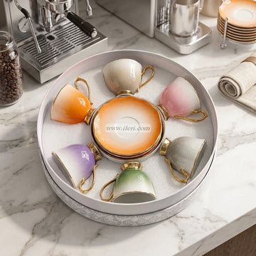 6 Pcs Ceramic Tea Cup & Saucer Set OMR2335