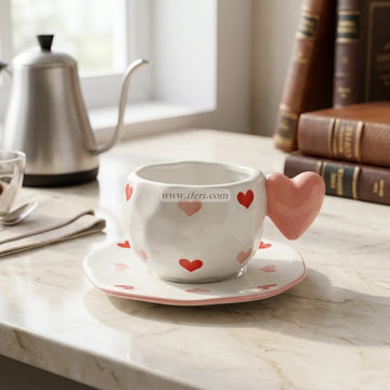 Single Piece Ceramic Tea & Coffee Cup with Saucer Set OMR2307