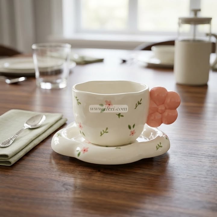 Single Piece Ceramic Tea & Coffee Cup with Saucer Set OMR2298