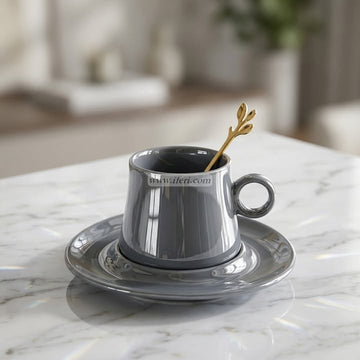 Single Piece Ceramic Tea & Coffee Cup with Saucer Set OMR2331