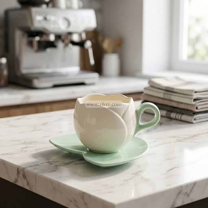 Single Piece Ceramic Tea & Coffee Cup with Saucer Set OMR2380
