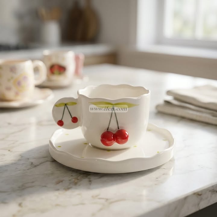 Single Piece Ceramic Tea & Coffee Cup with Saucer Set OMR2385