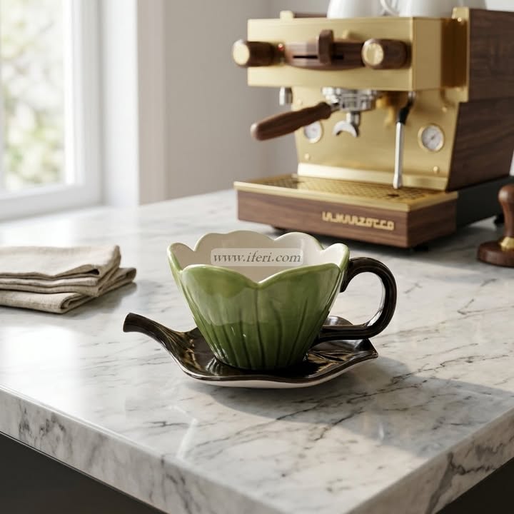 Single Piece Ceramic Tea & Coffee Cup with Saucer Set OMR2368