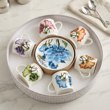 6 Pcs Ceramic Tea Cup & Saucer Set OMR2337
