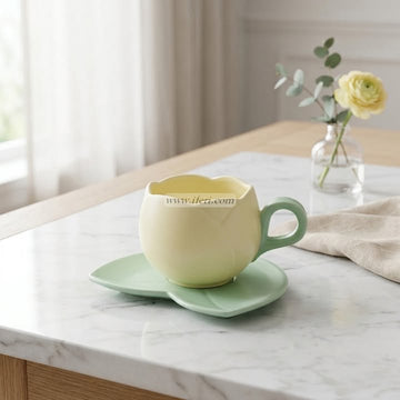 Single Piece Ceramic Tea & Coffee Cup with Saucer Set OMR2378