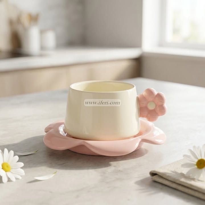 Single Piece Ceramic Tea & Coffee Cup with Saucer Set OMR2322