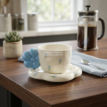 Single Piece Ceramic Tea & Coffee Cup with Saucer Set OMR2299