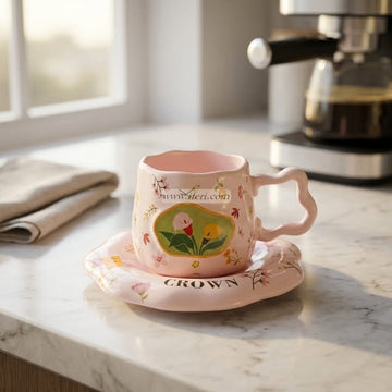 Single Piece Ceramic Tea & Coffee Cup with Saucer Set OMR2391