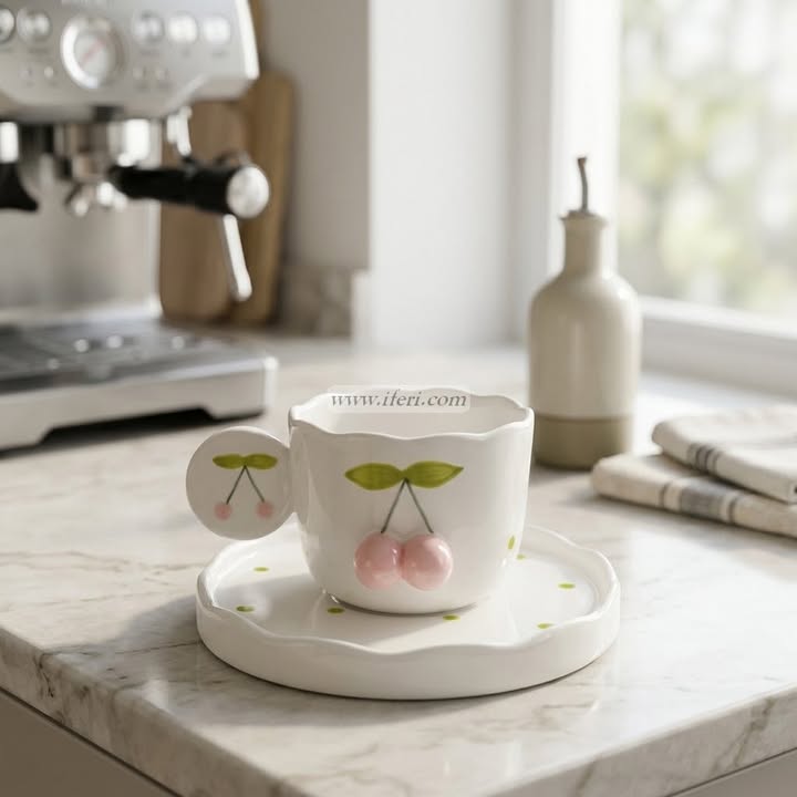 Single Piece Ceramic Tea & Coffee Cup with Saucer Set OMR2386