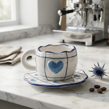 Single Piece Ceramic Tea & Coffee Cup with Saucer Set OMR2393