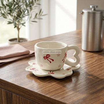 Single Piece Ceramic Tea & Coffee Cup with Saucer Set OMR2403
