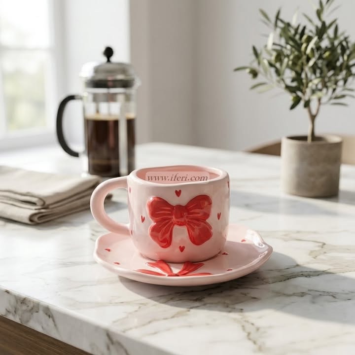 Single Piece Ceramic Tea & Coffee Cup with Saucer Set OMR2313