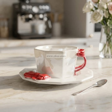 Single Piece Ceramic Tea & Coffee Cup with Saucer Set OMR2310