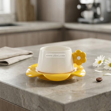 Single Piece Ceramic Tea & Coffee Cup with Saucer Set OMR2320