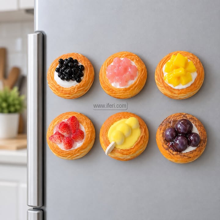 6 Pcs Multidesign Fruit Tart Fridge Magnet Set GA2070