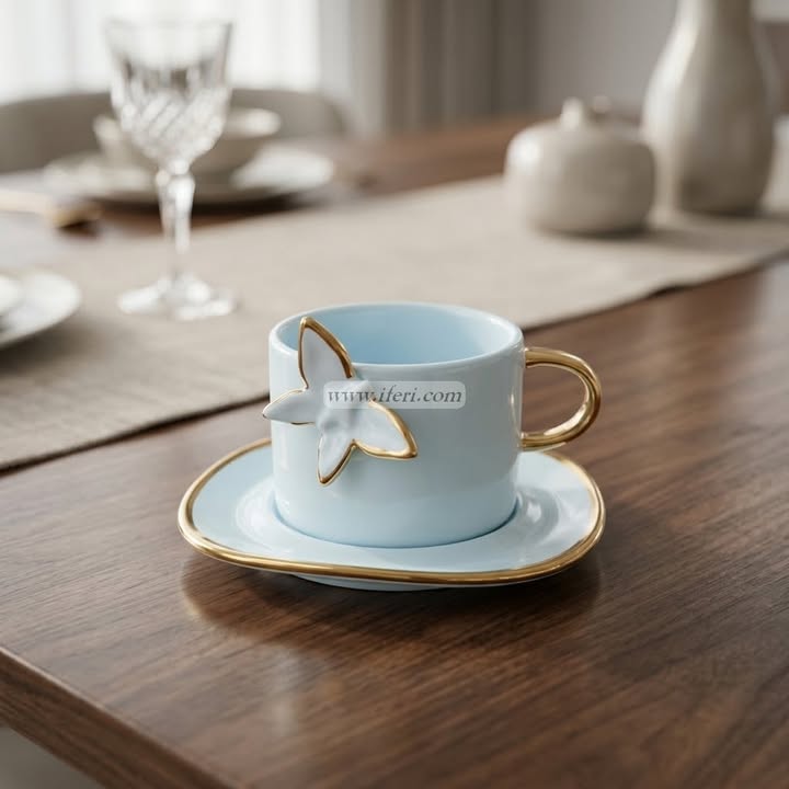 Single Piece Ceramic Tea & Coffee Cup with Saucer Set OMR2301