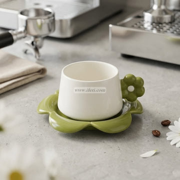 Single Piece Ceramic Tea & Coffee Cup with Saucer Set OMR2321