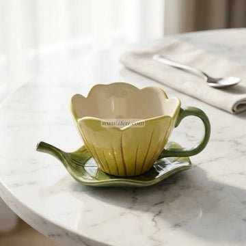 Single Piece Ceramic Tea & Coffee Cup with Saucer Set OMR2370