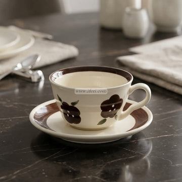 Single Piece Ceramic Tea & Coffee Cup with Saucer Set OMR2388