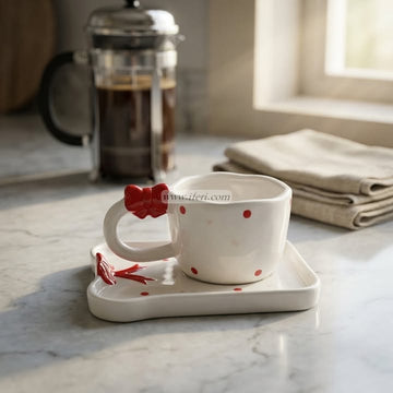 Single Piece Ceramic Tea & Coffee Cup with Saucer Set OMR2372