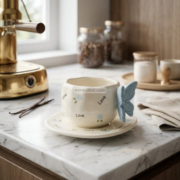 Single Piece Ceramic Tea & Coffee Cup with Saucer Set OMR2376