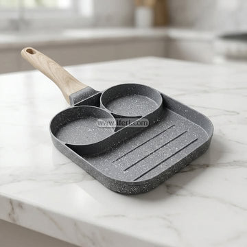 4 Part Non-Stick Egg, Pancake, Burger Patty Frying Pan with Lid CK4045