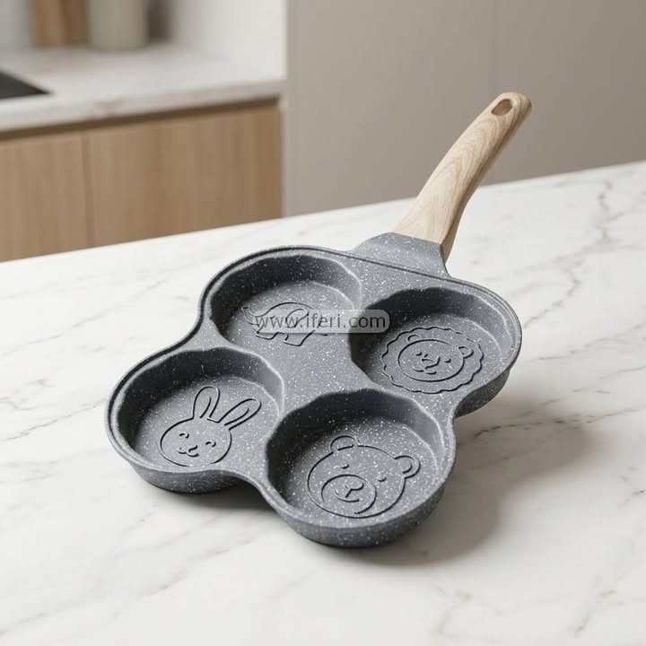 4 Part Non-Stick Egg, Pancake, Burger Patty Frying Pan with Lid CK4046
